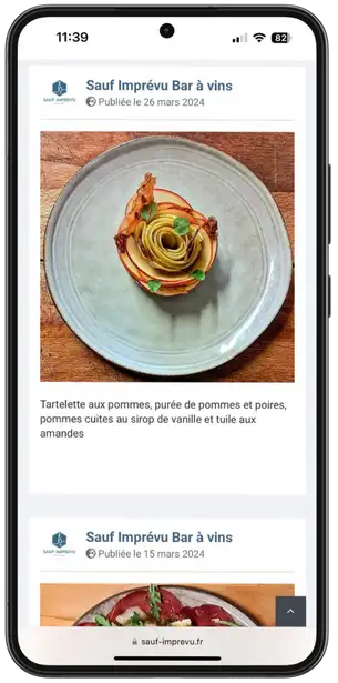 Aperçu d’un site vitrine affichant des actualités et des évènements